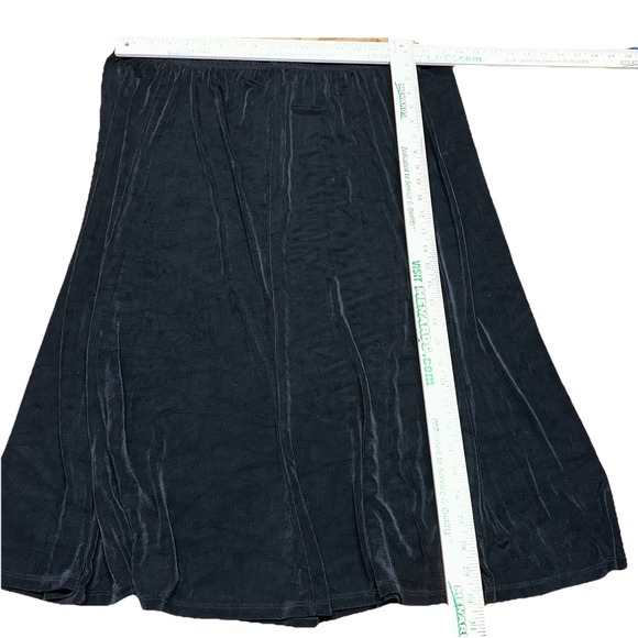 Vintage Ve Ve‎ Collection By Vikki Vi Black Slinky Midi Stretch Skirt Women's 3X - Picture 4 of 5